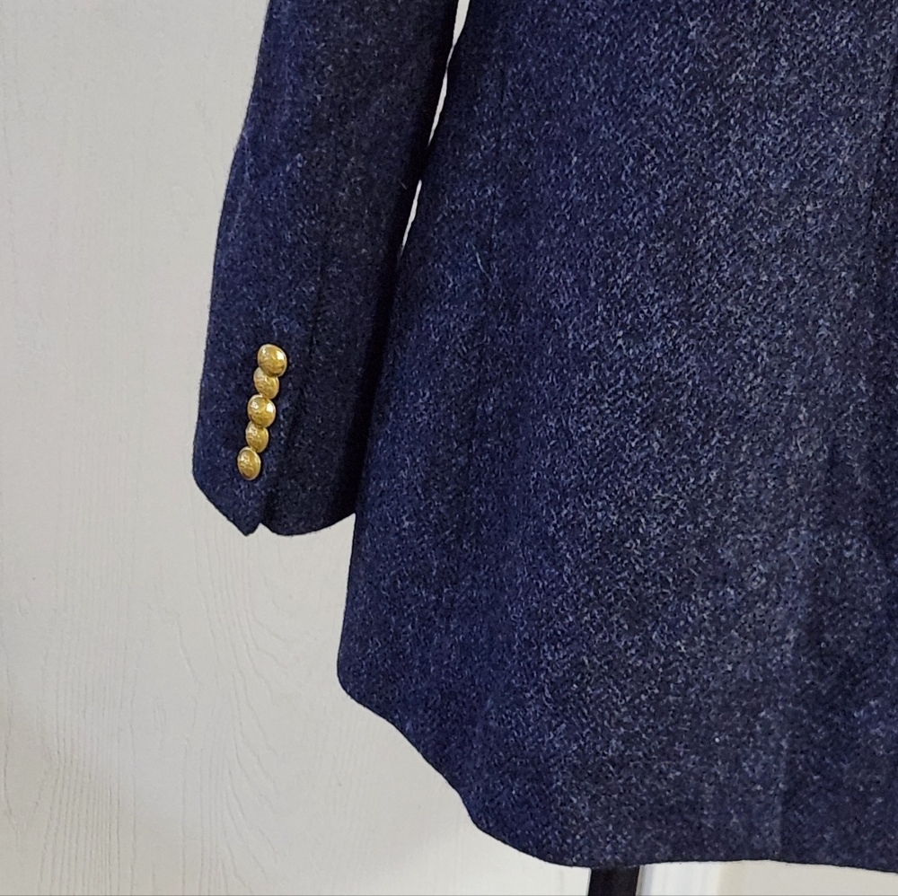 J. Crew‎ Long Parke Blazer In Navy Herringbone English Wool - Picture 11 of 16